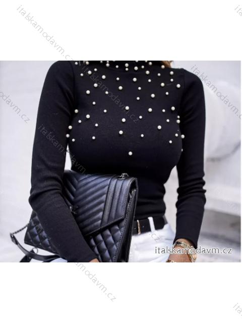 Sveter/tričko úpletové s rolákom dlhý rukáv dámske (S/M ONE SIZE) TALIANSKA MÓDA IMPLI2226433