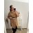 Košile prodloužená/šaty košilové s páskem dlouhý rukáv dámské nadrozměr (XL/2XL ONE SIZE) ITALSKÁ MÓDA IMPBB222713DS