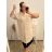 Košeľa predĺžená/šaty košeľové s opaskom dlhý rukáv dámske nadrozmer (XL/2XL ONE SIZE) TALIANSKA MÓDA IMPBB222713DS/DR XL/2XL fuchsiová
