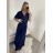 Šaty dlhé plesové spoločenské krátky rukáv dámske (S/M/L ONE SIZE) TALIANSKA MÓDA IMH2280330/DR2 vínová