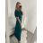 Šaty dlhé plesové spoločenské krátky rukáv dámske (S/M/L ONE SIZE) TALIANSKA MÓDA IMH2280330/DR2 vínová