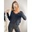 Sveter dlhý rukáv dámske (S/M ONE SIZE) TALIANSKA MÓDA IMPBB22Z9083-2/DR čierna S/M