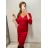 Šaty elegantní dlouhý rukáv dámské (S/M ONE SIZE) ITALSKÁ MÓDA IMWE223788