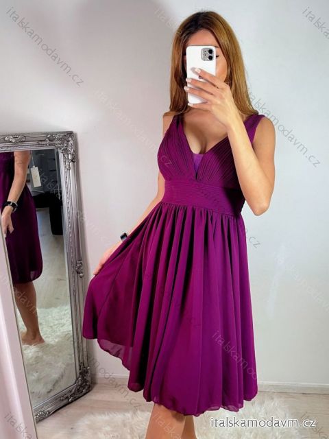 Šaty elegantní společenské na ramínka dámské (S/M ONE SIZE) ITALSKÁ MÓDA IMPSH2280565