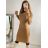 Šaty úpletové s rolákom dlhý rukáv dámske (S/M ONE SIZE) TALIANSKA MÓDA IMM22J51753/DR S/M hnedá