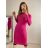 Šaty úpletové s rolákom dlhý rukáv dámske (S/M ONE SIZE) TALIANSKA MÓDA IMM22J51753/DR S/M hnedá