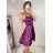 Šaty elegantné spoločenské na ramienka dámske (S/M ONE SIZE) TALIANSKA MóDA IM322461/UL tmavě vínová