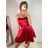 Šaty elegantné spoločenské na ramienka dámske (S/M ONE SIZE) TALIANSKA MóDA IM322461/UL tmavě vínová
