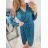 Šaty elegantné trblietavé flitrové dlhý rukáv dámske (S/M ONE SIZE) TALIANSKA MÓDA IMWGS223661/UL S/M béžová