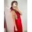Šaty dlouhé elegantní s flitry na ramínka dámské (S/M ONE SIZE) ITALSKÁ MÓDA IMWD223775/UL S/M Černá