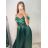 Šaty carmen dlouhé na ramínka elegantní saténové dámské (S/M ONE SIZE) ITALSKÁ MÓDA IMPBB22B22735/DR bílá