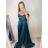 Šaty carmen dlouhé na ramínka elegantní saténové dámské (S/M ONE SIZE) ITALSKÁ MÓDA IMPBB22B22735/DR bílá