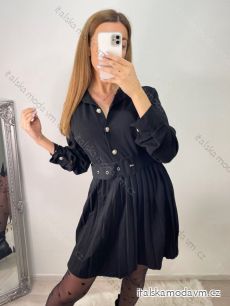 Šaty elegantní košilové dlouhý rukáv dámské (S/M/L ONE SIZE) ITALSKÁ MÓDA IMWKK223994