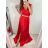 Šaty dlouhé společenské plesové na ramínka dámské (S/M ONE SIZE) ITALSKÁ MÓDA IMM22Ls25402/DR5 fuchsiová