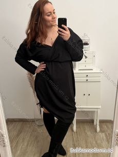 Šaty dlhý rukáv dámske nadrozmer (XL/2XL/3XL/4XL ONE SIZE) TALIANSKA MÓDA IMWQ22SARA-3/DR