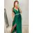 Šaty dlouhé společenské plesové na ramínka dámské (S/M ONE SIZE) ITALSKÁ MÓDA IMM22Ls25402/DR5 fuchsiová