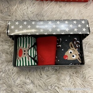 Ponožky Vánoční veselé sob Rudy slabé pánské dárkové balení(42-46) POLSKÁ MODA DPP20020A