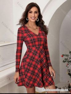 Šaty elegantné Vianočný dlhý rukáv dámske vianočné (S/M ONE SIZE) TALIANSKA MÓDA IMM22HF18155