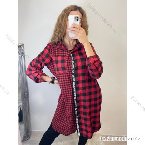 Šaty košeľové dlhý rukáv dámske (L/XL ONE SIZE) TALIANSKÁ MÓDA IMWD21035