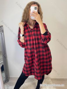 Košeľa predĺžená/šaty košeľové dlhý rukáv dámske nadrozmer (XL/2XL ONE SIZE) TALIANSKA MÓDA IMH22012