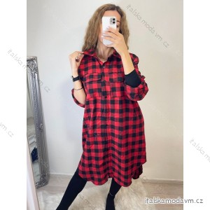 Šaty košeľové dlhý rukáv dámske (L/XL ONE SIZE) TALIANSKÁ MÓDA IM720518