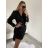 Šaty elegantní dlouhý rukáv dámské (S/M ONE SIZE) ITALSKÁ MÓDA IMWGS223995