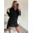 Šaty elegantní dlouhý rukáv dámské (S/M ONE SIZE) ITALSKÁ MÓDA IMWGS223995/DR S/M červená
