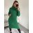 Šaty dlhé pletené s rolákom dlhý rukáv dámske (S/M ONE SIZE) TALIANSKA MÓDA IMWB22341/DR šedá svetlá S/M