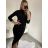Šaty elegantní třpytivé dlouhý rukáv dámské (S/M ONE SIZE) ITALSKá MóDA IMM22hg4993/DU S/M červená