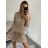 Šaty elegantné trblietavé flitrové dlhý rukáv dámske (S/M ONE SIZE) TALIANSKA MóDA IMM22UN8621/DU