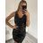 Šaty elegantné trblietavé s flitrami bez rukávov dámske (S/M ONE SIZE) TALIANSKA MóDA IMM22ls21417/DU