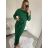 Šaty elegantní pletené dlouhý rukáv dámské (S/M ONE SIZE) ITALSKÁ MÓDA IMWKK224078