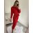 Šaty elegantní pletené dlouhý rukáv dámské (S/M ONE SIZE) ITALSKÁ MÓDA IMWKK224078