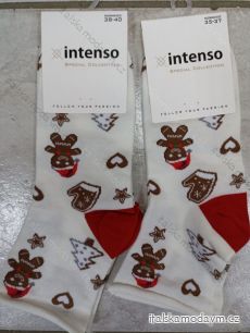 Ponožky vánoční veselé slabé dámské perníček (35-37, 38-40) POLSKÁ MÓDA DPP22381
