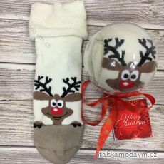 Ponožky Vianočné veselé darčekové balenie v guli teplé termo dámske (36-40) POLSKÁ MODA DPP22071A/DU