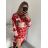 Sveter oversize vianočný dlhý rukáv dámsky (S/M/L ONE SIZE) TALIANSKA MÓDA IMWGS222138/DR M / L červená