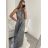 Šaty dlhé elegantné trblietavé skladané bez rukávu dámske (S/M ONE SIZE) TALIANSKA MóDA IMM22MY5999/DU