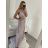 Šaty dlhé elegantné trblietavé skladané bez rukávu dámske (S/M ONE SIZE) TALIANSKA MóDA IMM22MY5999/DU