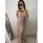 Šaty elegantné spoločenské dlhé na ramienka trblietavé dámske (S/M ONE SIZE) TALIANSKA MóDA IMM2255333/DU S/M ružová