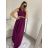 Šaty dlhé elegantné spoločenské plesové na ramienka dámske (S/M ONE SIZE) TALIANSKA MóDA IM3226339/DU S/M staroružová
