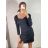 Šaty elegantní společenské dlouhý rukáv dámské (S-XL) ITALSKÁ MÓDA IMWGS223996A/DU Černá M