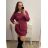 Šaty dlhý rukáv dámske nadrozmer (XL/2XL/3XL ONE SIZE) TALIANSKA MóDA IM422MIAMI