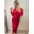 Šaty elegantní sametové dlouhý rukáv dámské (S/M ONE SIZE) ITALSKÁ MÓDA IMWDD224028