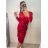 Šaty elegantní sametové dlouhý rukáv dámské (S/M ONE SIZE) ITALSKÁ MÓDA IMWDD224028