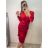 Šaty elegantní sametové dlouhý rukáv dámské (S/M ONE SIZE) ITALSKÁ MÓDA IMWDD224028