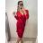 Šaty elegantní sametové dlouhý rukáv dámské (S/M ONE SIZE) ITALSKÁ MÓDA IMWDD224028