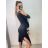 Šaty elegantní sametové dlouhý rukáv dámské (S/M ONE SIZE) ITALSKÁ MÓDA IMWDD224028
