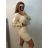 Šaty elegantné úpletové dlhý rukáv dámske (S/M ONE SIZE) TALIANSKA MÓDA IMPBB22Y22966/DU S/M červená