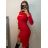 Šaty elegantní úpletové dlouhý rukáv dámské (S/M ONE SIZE) ITALSKÁ MÓDA IMPBB22Y22990