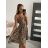 Šaty letné saténové na ramienka dámske leopard (S/M ONE SIZE) TALIANSKA MóDA IMM22934/DR